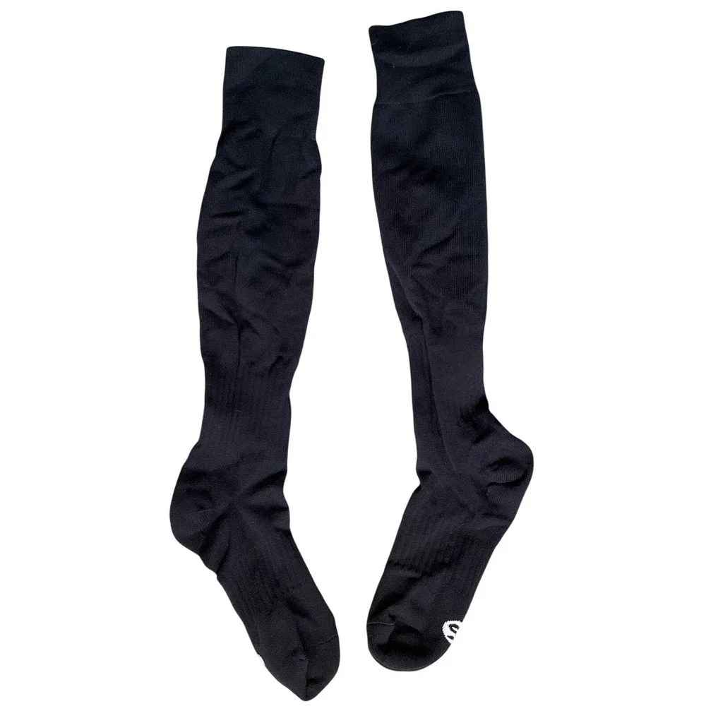 Unbranded Athletic Socks Youth OS Black Good Knee High Sports Soccer Baseball